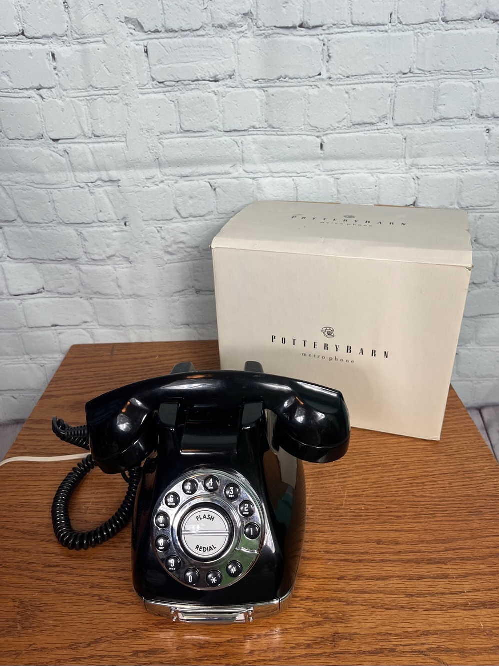 Vintage Pottery Barn Black & Silver Metro Phone by Polyconcept original box